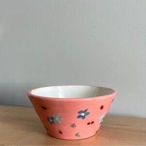 Brand new hand painted Floral Pink Ceramic Bowl
